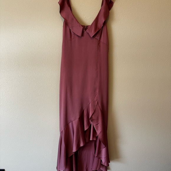 Express Mauve High Low Dress with Ruffle Hem - Picture 1 of 3